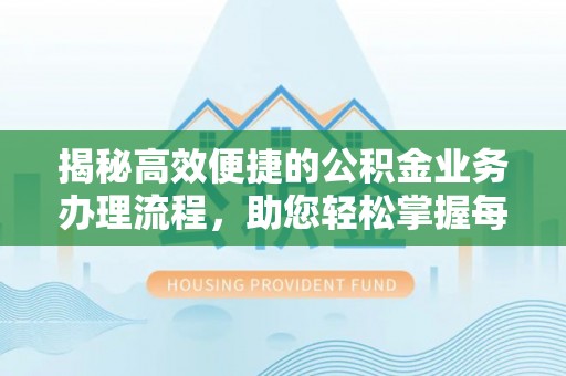 康平揭秘高效便捷的公积金业务办理流程，助您轻松掌握每一步